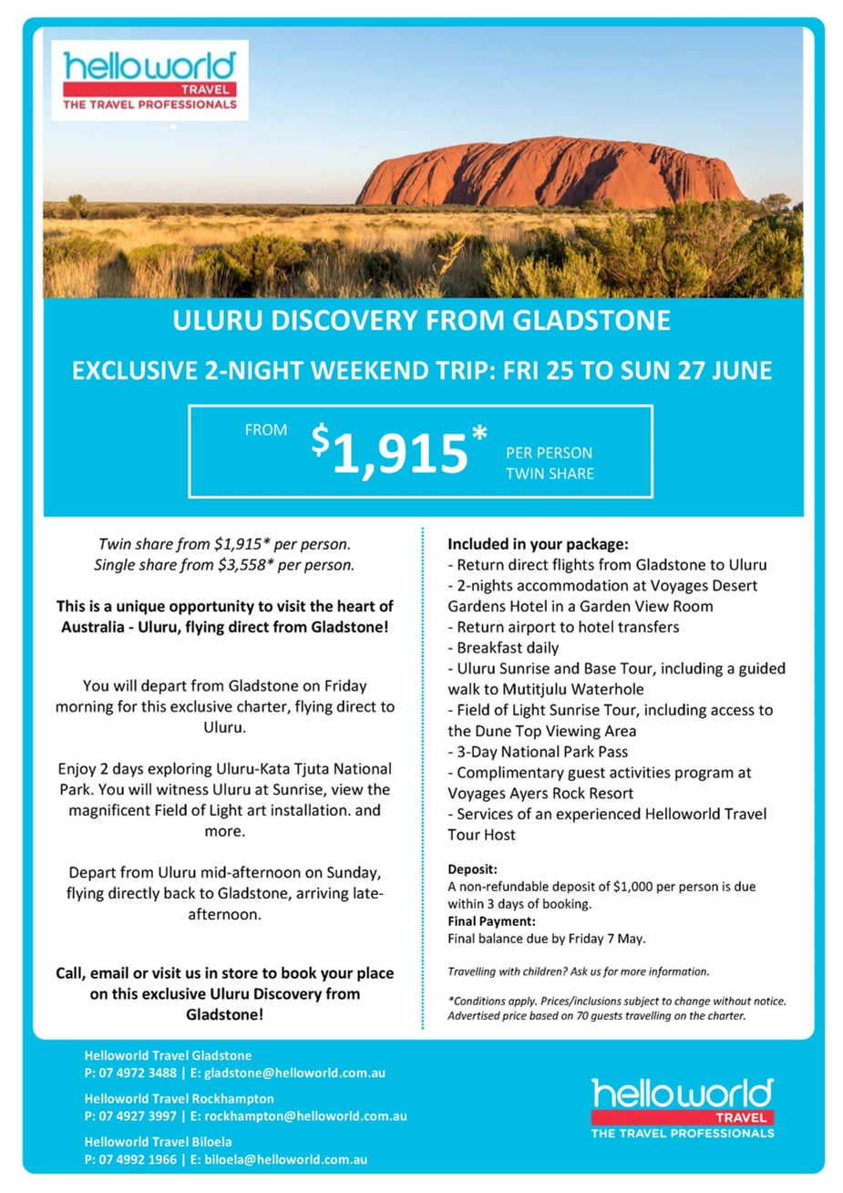 Uluru Discovery From Gladstone